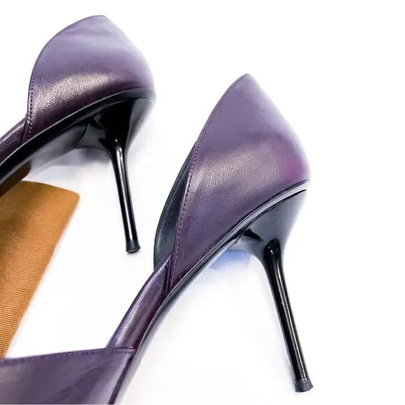 🍋 Gucci • Purple Leather Horsebit D’Orsay Peep Toe Heels w/Dust Bag Size 41EU